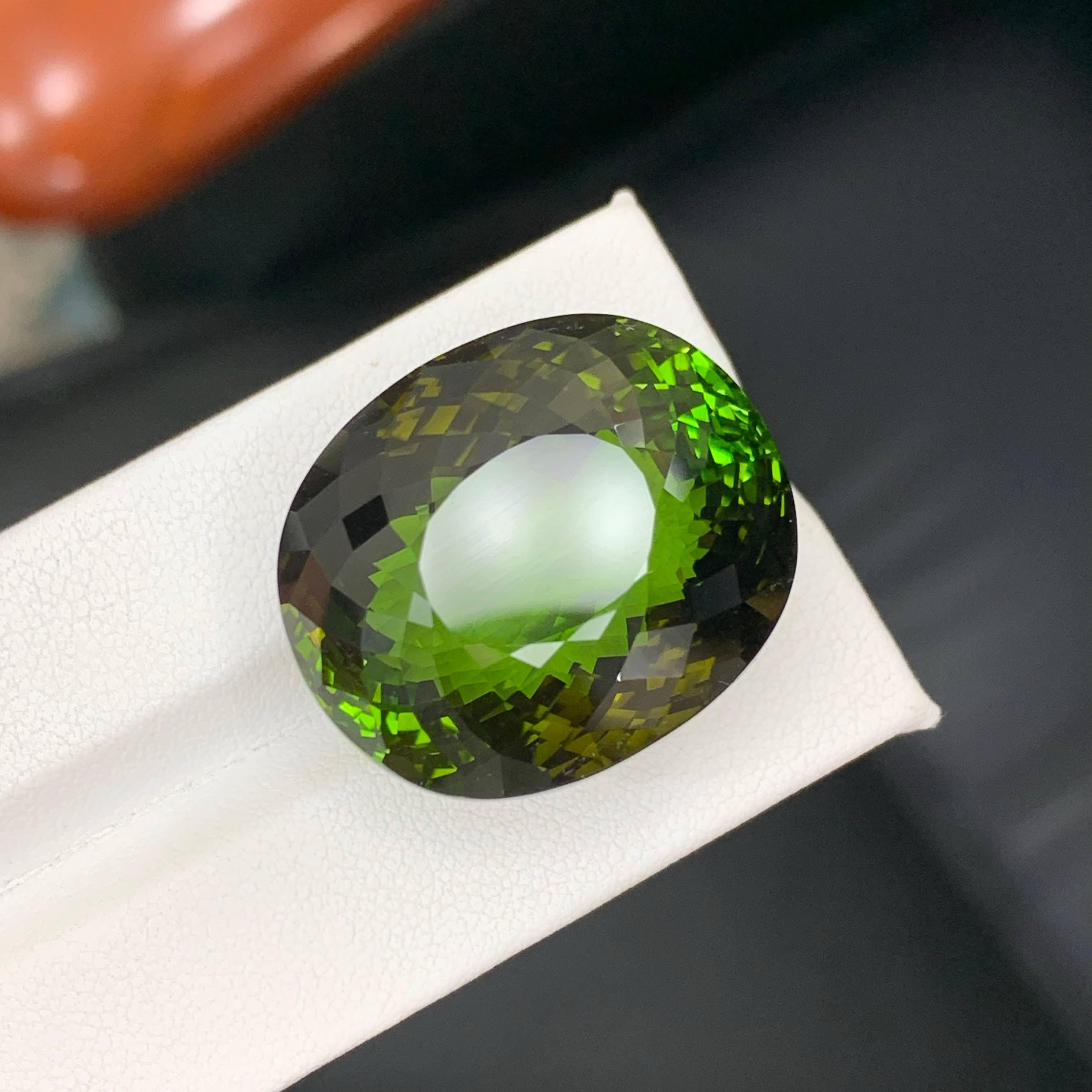 91,65 Karat Natürlicher loser grüner Turmalin Stein Ovalschliff Afrika Edelstein im Angebot 6