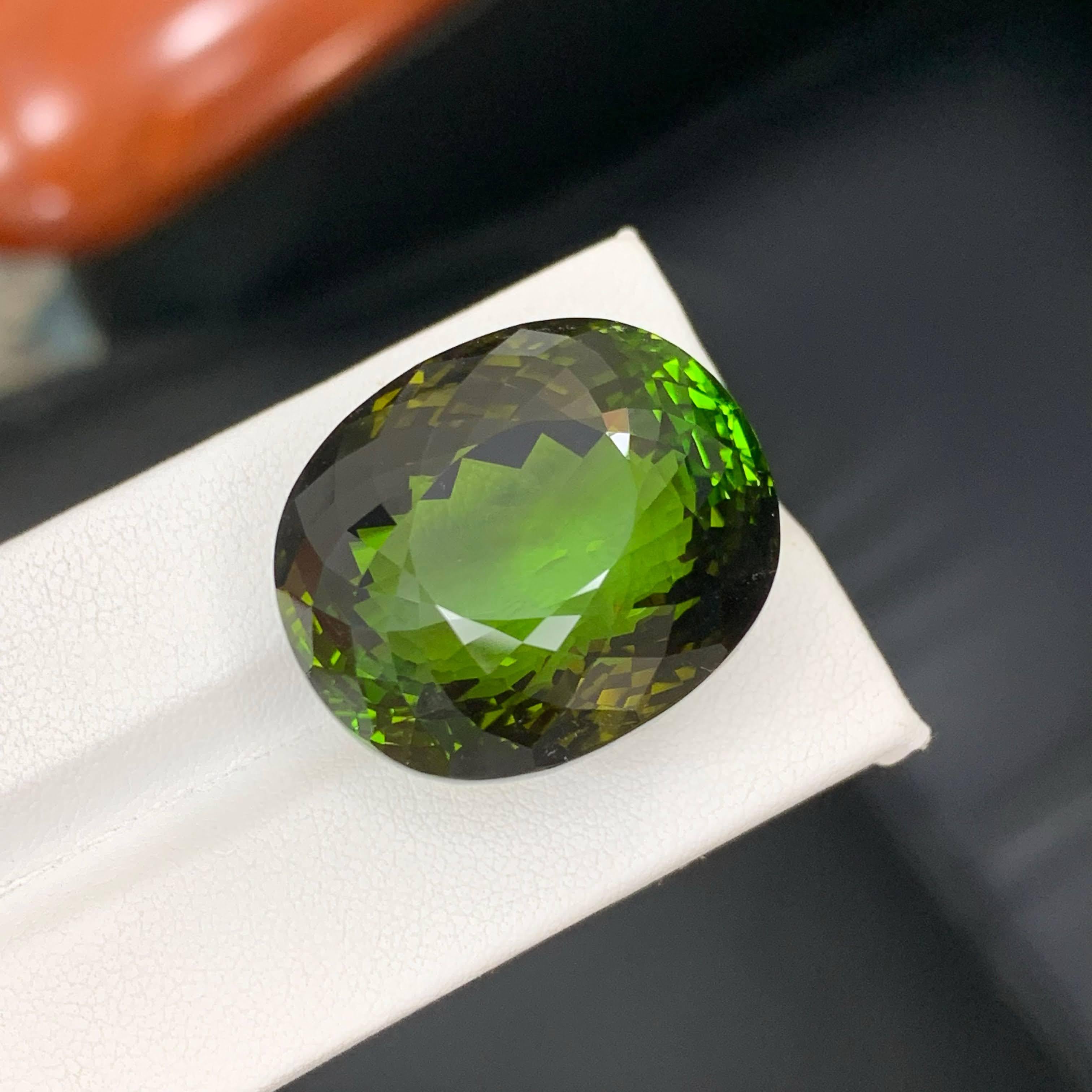91,65 Karat Natürlicher loser grüner Turmalin Stein Ovalschliff Afrika Edelstein im Angebot 4