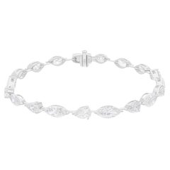 Pulsera de diamantes marquesa SI/H pera de 9,17 quilates Joyas de oro blanco de 18 quilates