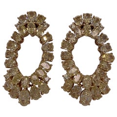 9.17 Carat Yellow Diamond Earrings