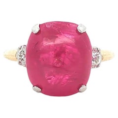 9,17 ctw Mid-Century Burmese Ruby & Diamant 18K Gelbgold Ring