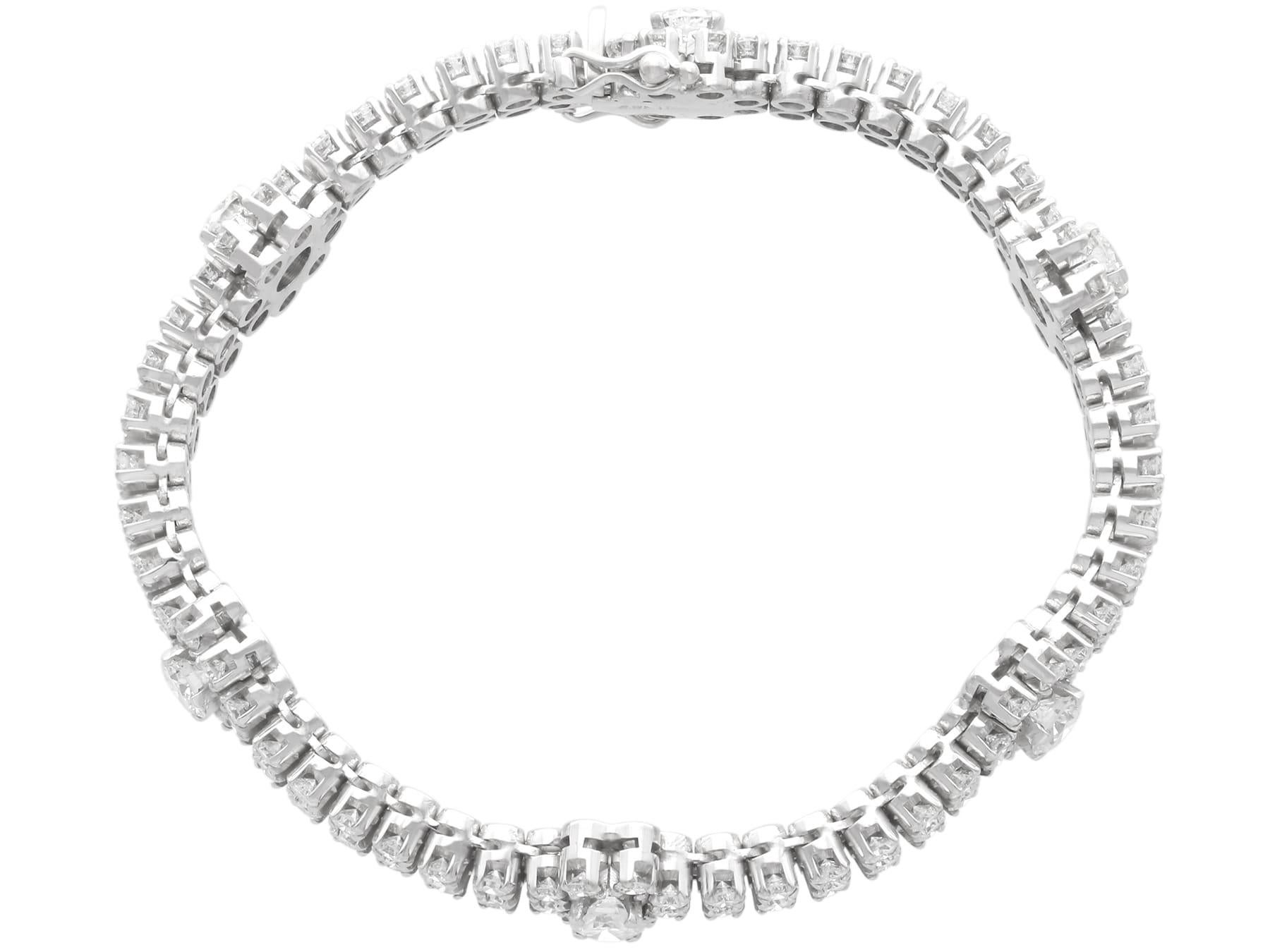 Armband aus 9,17 Karat Diamanten und 18 Karat Weißgold - Vintage CIRCA 1990 im Zustand „Hervorragend“ im Angebot in Jesmond, Newcastle Upon Tyne