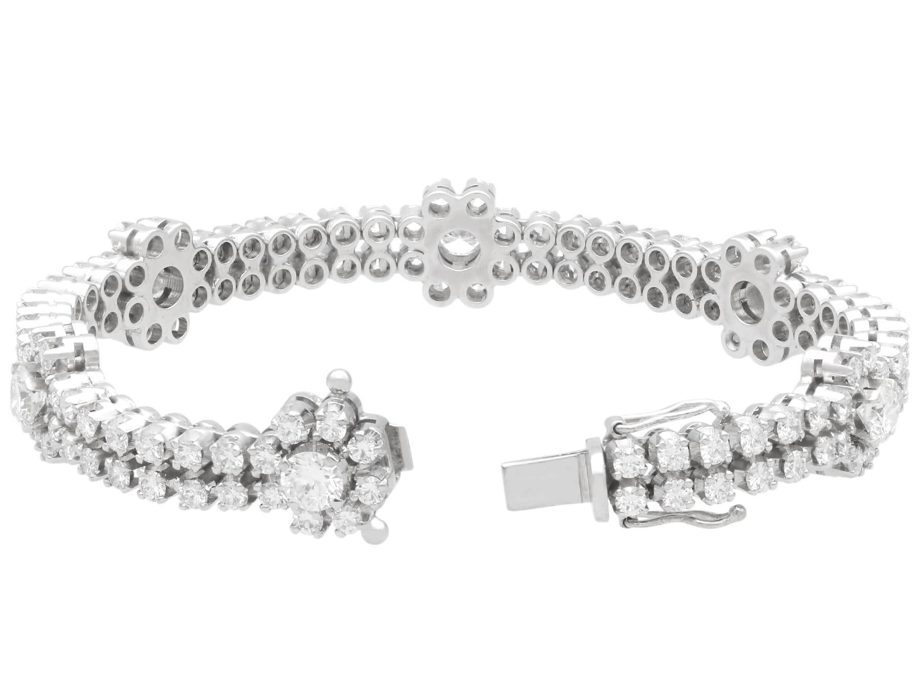 Armband aus 9,17 Karat Diamanten und 18 Karat Weißgold - Vintage CIRCA 1990 im Angebot 4