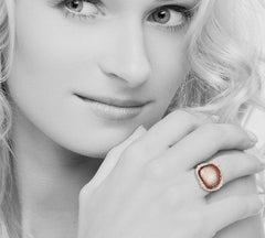 9.19 Carat Geode Diamond 18 Karat Cocktail Ring