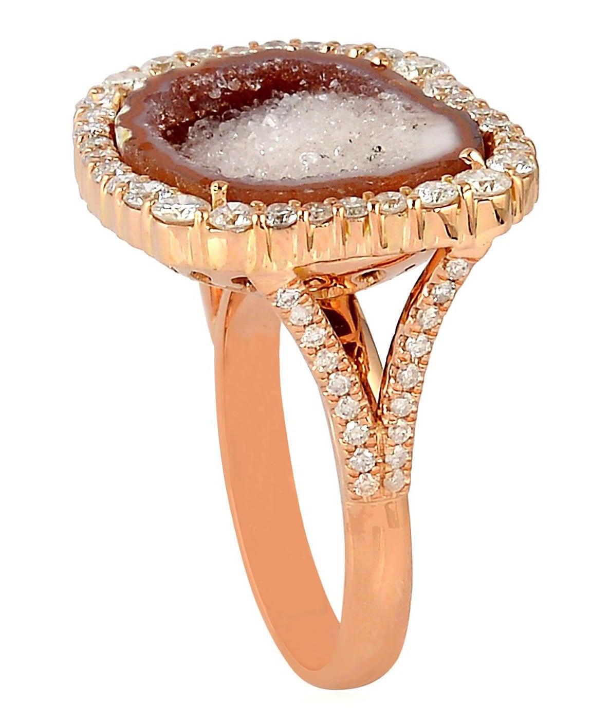 For Sale:  9.19 Carat Geode Diamond 18 Karat Cocktail Ring 4