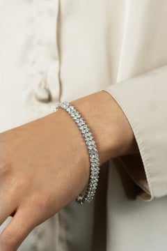 Roman Malakov 9.19 Carats Round Brilliant Cut Diamond Double Row Tennis Bracelet