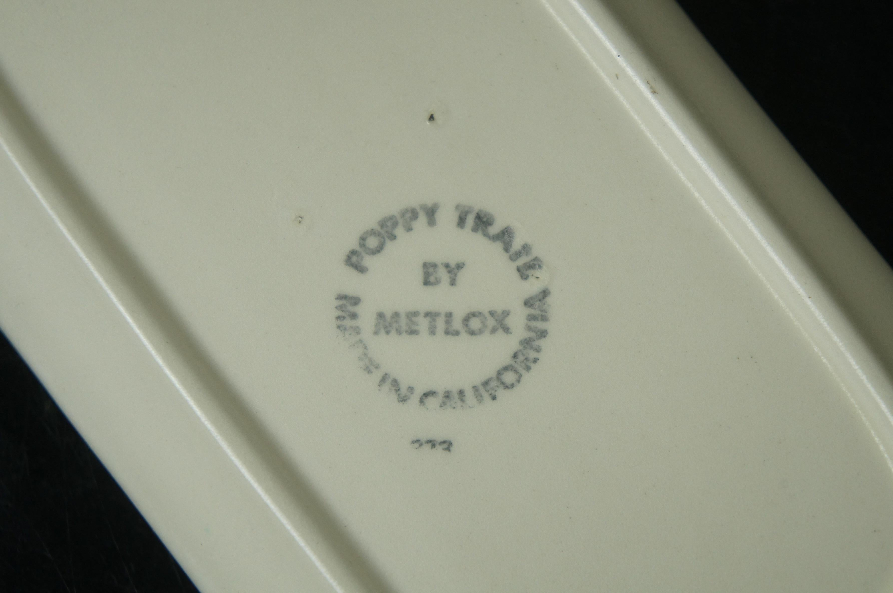 20th Century 91pc Mid Century Metlox Poppy Trail Vernon Daisy China Dinner Set California