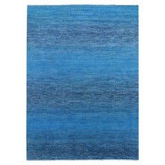 9'1"x11'10" Blue, Wool Hand Knotted, Modern Chiaroscuro Collection Rug