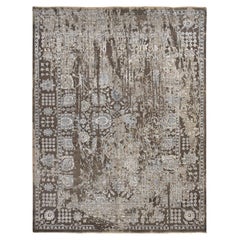 Tapis d'Orient 9'1 "x11'10" Brown Broken And Erased Flower Blossom Design