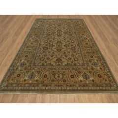 9'1 "x11'10" Braun Kashan Design 300 KPSI Neuseeland Wolle Handgeknüpft Teppich