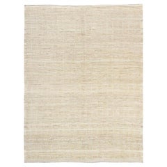 9
1"x11
10" Ivory Hand Knotted Moroccan Weave with Grid Design Wool Oriental Rug