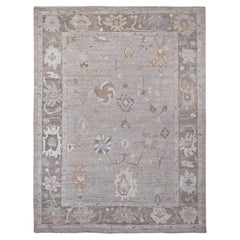 9'1"x11'10" Sonic Gray Afghan Angora Oushak Hand Knotted 100% Wool Oriental Rug