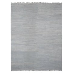 9
1"x12
 Beau Blue Flat Weave Solid Design Hand Woven Afghan Kilim All Wool Rug