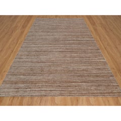 9'1 "x12' Alfombra Marrón Tejida a Mano Variegada Texturizada Moderna de Interior y Exterior