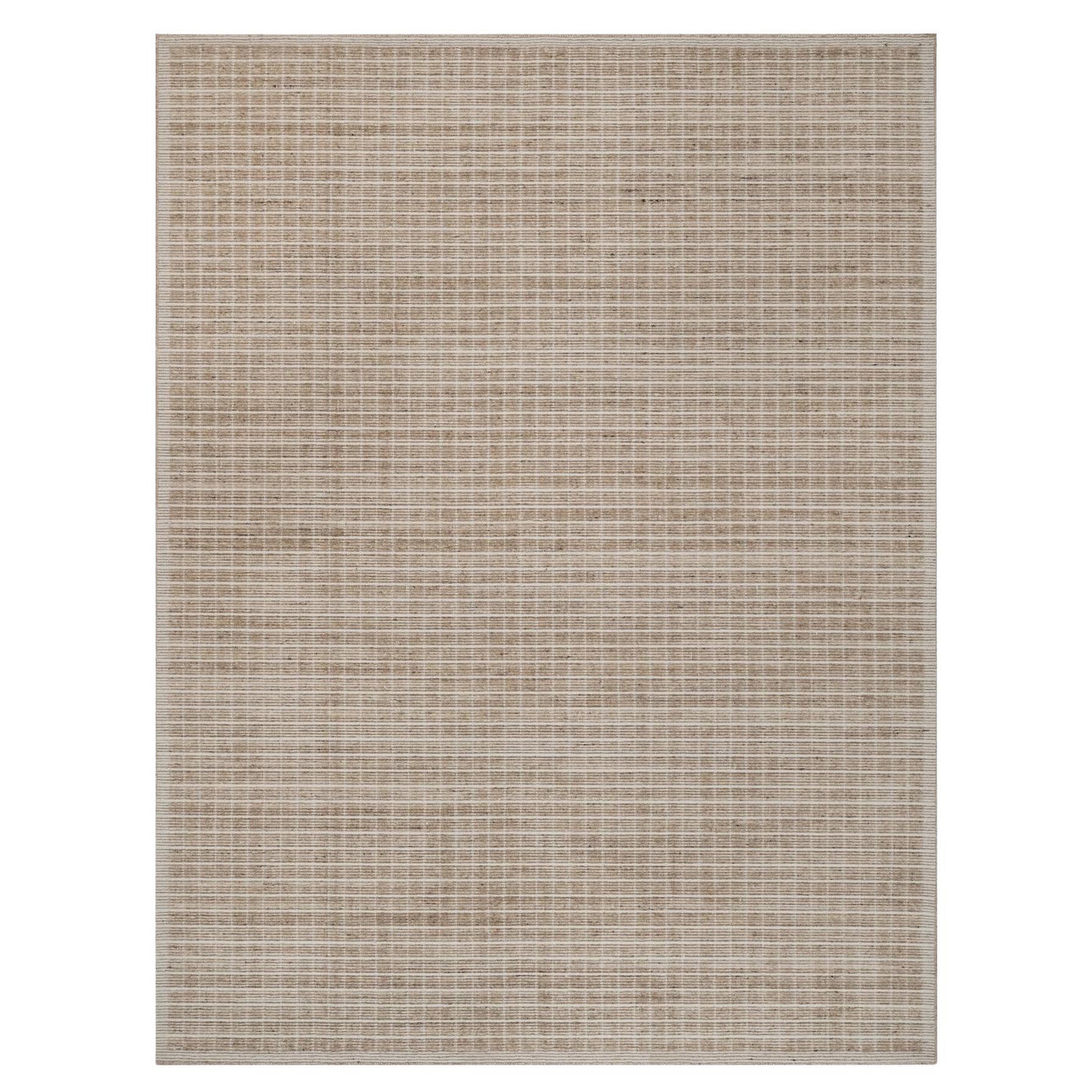 9
1 "x12
 Brown Modern Plain Decor Box Design Pure Wool Hand Loomed Tapis d
Orient en vente
