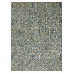 9
1 "x12
Grüner Trellis Borderless Garden Design Agra Handgeknüpfter Teppich aus reiner Wolle