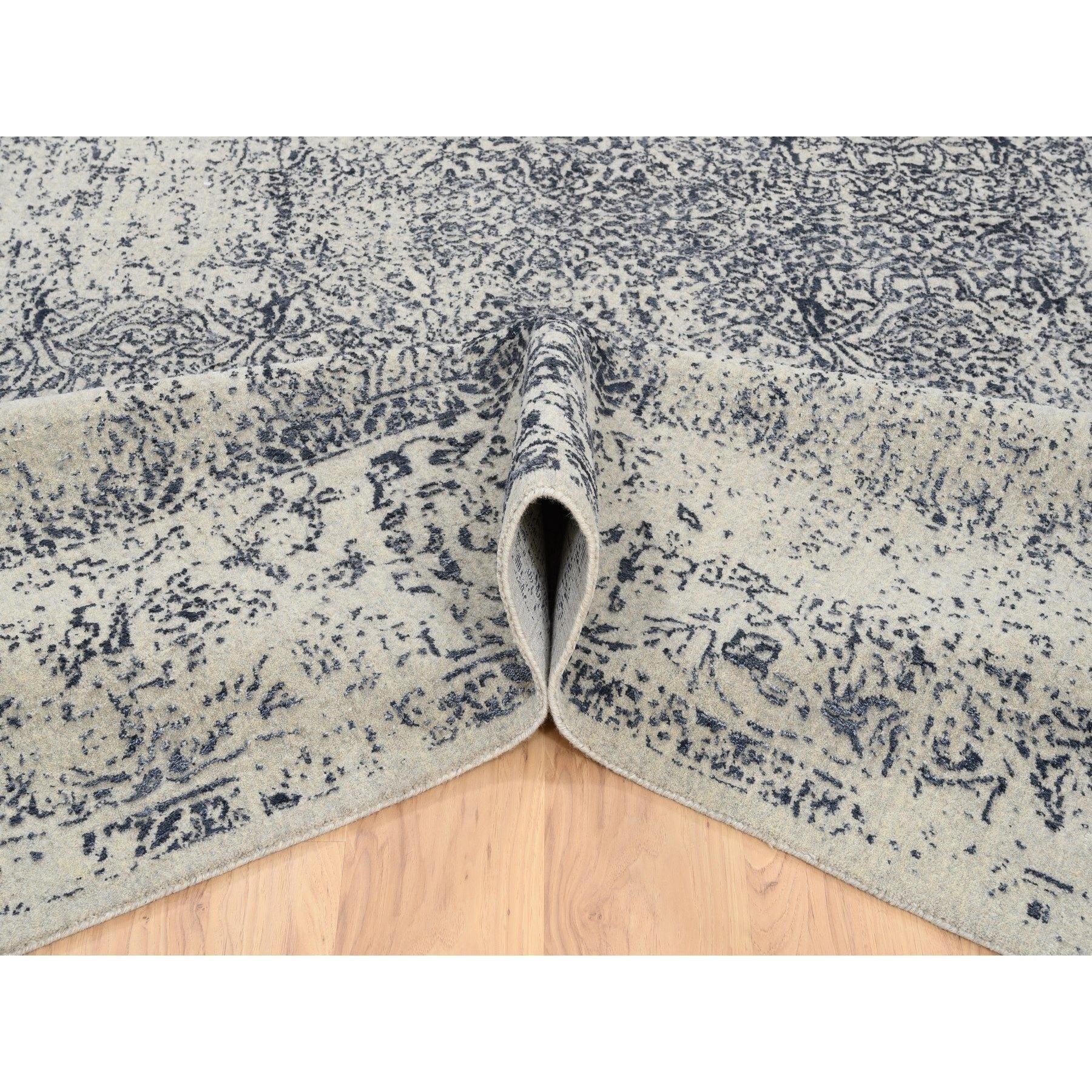 Annodato a mano Tappeto orientale in lana jacquard e seta artistica 9'1 