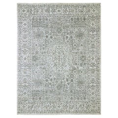 9'1 "x12' Avorio Influenza del 14° secolo Mamluke Design annodato a mano in pura lana