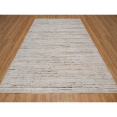 9'1"x12' Ivory Hand Loomed Variegated Textured Modern Indoor Outdoor Rug