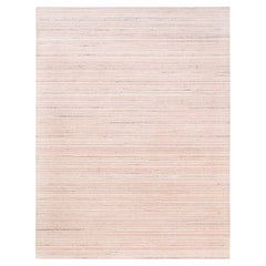 9'1 "x12' Ivory with Coral Red Natural Wool Plain Modern Design Tapis tissé à la main