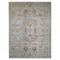 9'1 "x12' Khaki Braun Peshawar mit Ziegler Mahal Design Handgeknüpfter Wollteppich