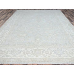 9'1"x12' Sterling Gray Hand Knotted Afghan Peshawar Wool Geometric Oriental Rug