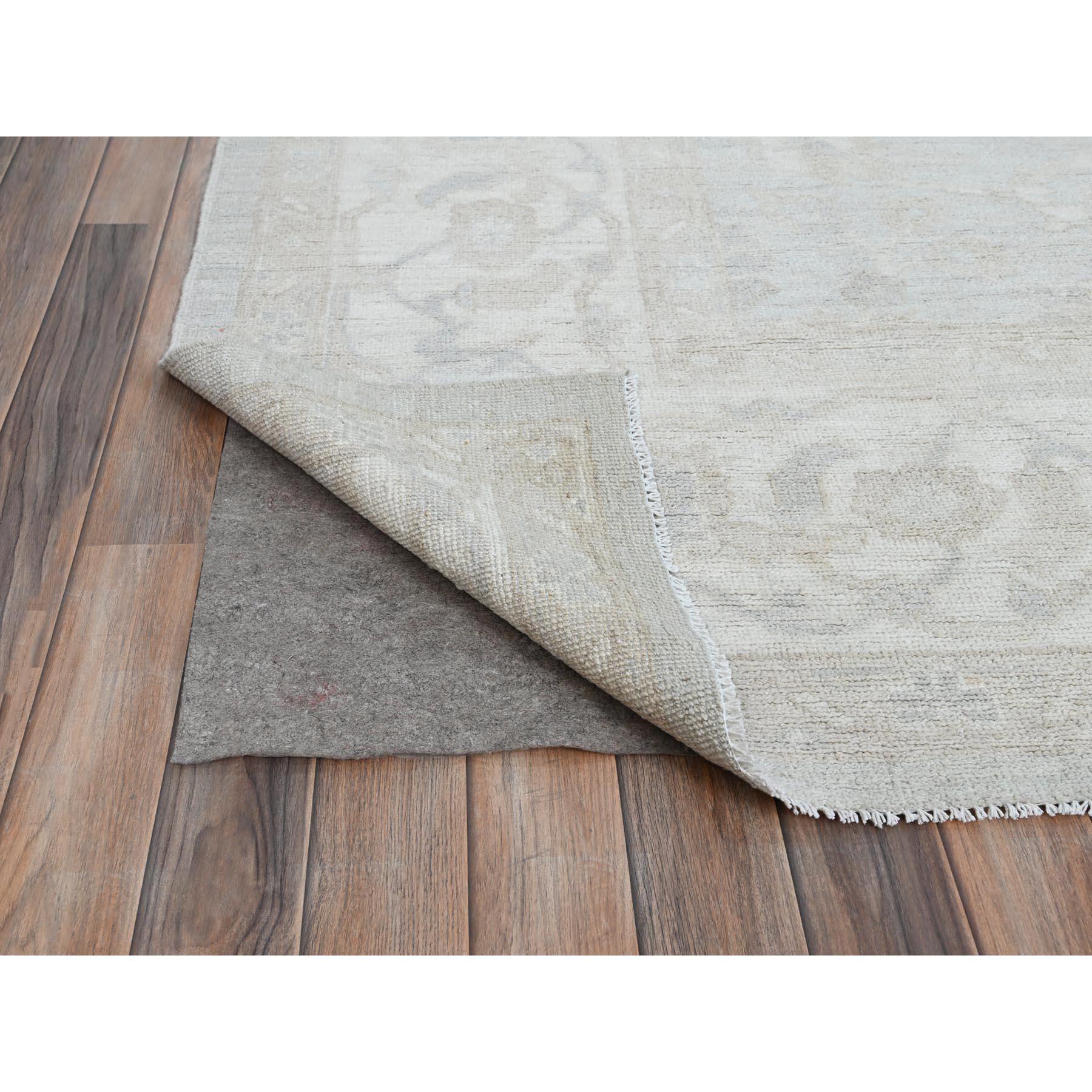 Afghan Tapis oriental géométrique en laine afghane Peshawar gris sterling noué à la main 9'1