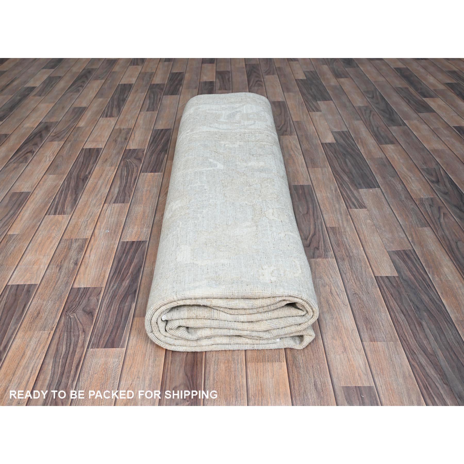 Tapis oriental géométrique en laine afghane Peshawar gris sterling noué à la main 9'1