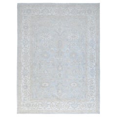 9'1"x12' Sterling Gray Hand Knotted Afghan Peshawar Wool Geometric Oriental Rug