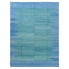 9
1 "x12
 THE AQUAMARINE Alfombra Reversible de Lana Natural Kilim Tejida a Mano en Trama Plana