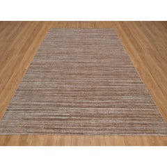 9'1"x12'1" Brown Hand Loomed Variegated Textured Modern Indoor Outdoor Rug