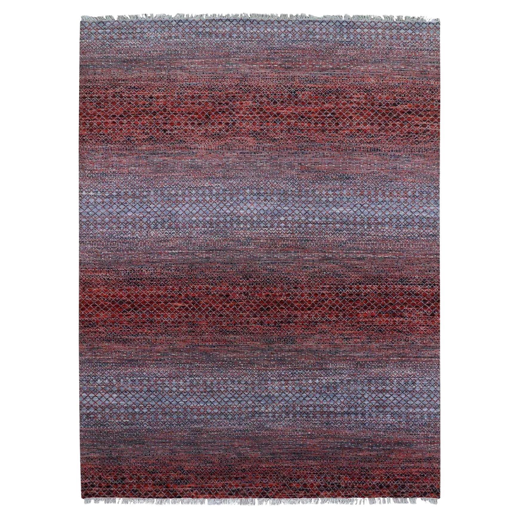 9'1 "x12'1" Bräunlich Rot Handgeknüpft Modern Chiaroscuro Collection'S Teppich aus reiner Wolle im Angebot