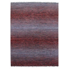 9'1"x12'1" Brownish Red Hand Knotted Modern Chiaroscuro Collection Pure Wool Rug