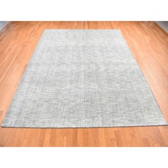 9'1"x12'1" Chetwode Green Modern Design Wool and Art Silk Hand Loomed Rug