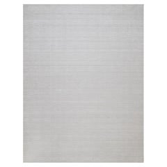 Tappeto in poliestere tessuto a mano con motivo "Striae" moderno, bianco margherita, 9'1" x 12'1"