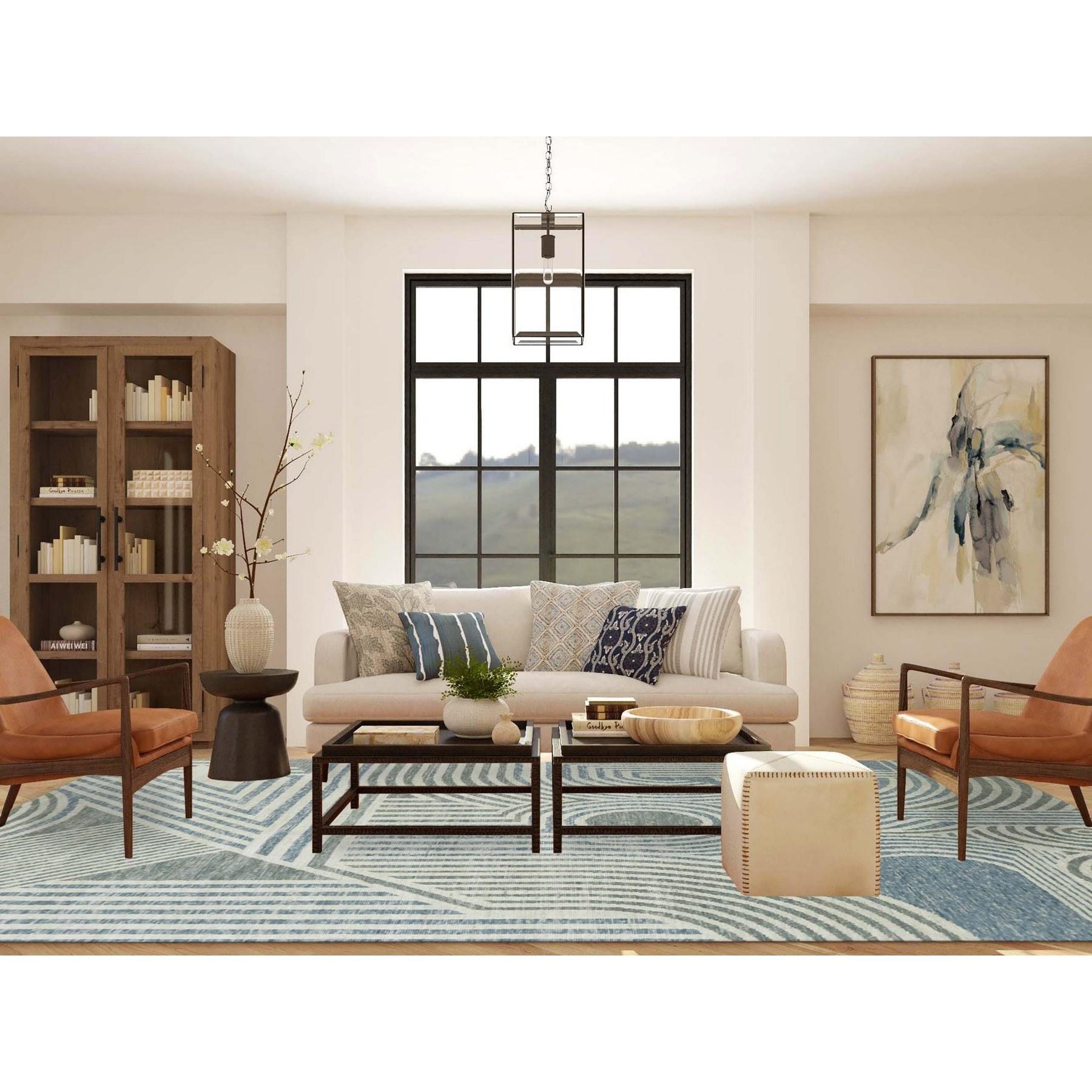 Stahlblau, Reine Wolle, handgeknüpft, Geometrische Art Deco Collection'S Weich im Griff, Orientteppich
Primäre MATERIALIEN: Wolle
Latex: Kein Flor 
Höhe: 0,25 Zoll
Stil: Transitional
Grundfarbe: Blau
Sekundärfarben: Elfenbein, Grau
Muster: