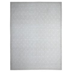9'1 "x12'1" Tahira White Hand Knotted Wool Moroccan Diamond Repetitive Design Rugs (Tappeto bianco annodato a mano in lana)