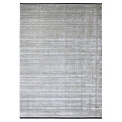 Tappeto orientale in lana e seta 9'1 "x12'1" Taupe e nero lavorato a mano dal design moderno