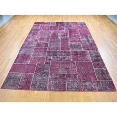 9'x12'10" Vermilion Red Vintage Overdyed Zoroastrian Hand Knotted Pure Wool Rug