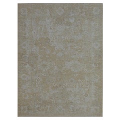 9'1"x12'2" Beige mit grauem, gerafftem Sultanabad-Design, handgeknüpfter Teppich aus reiner Wolle