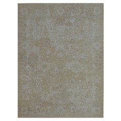 9
1"x12
2" Beige with Gray Erased Sultanabad Design Hand Knotted Pure Wool Rug