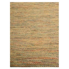 9
1 "x12
2" Alfombra anudada a mano de diseño moderno con textura de lana y seda beige