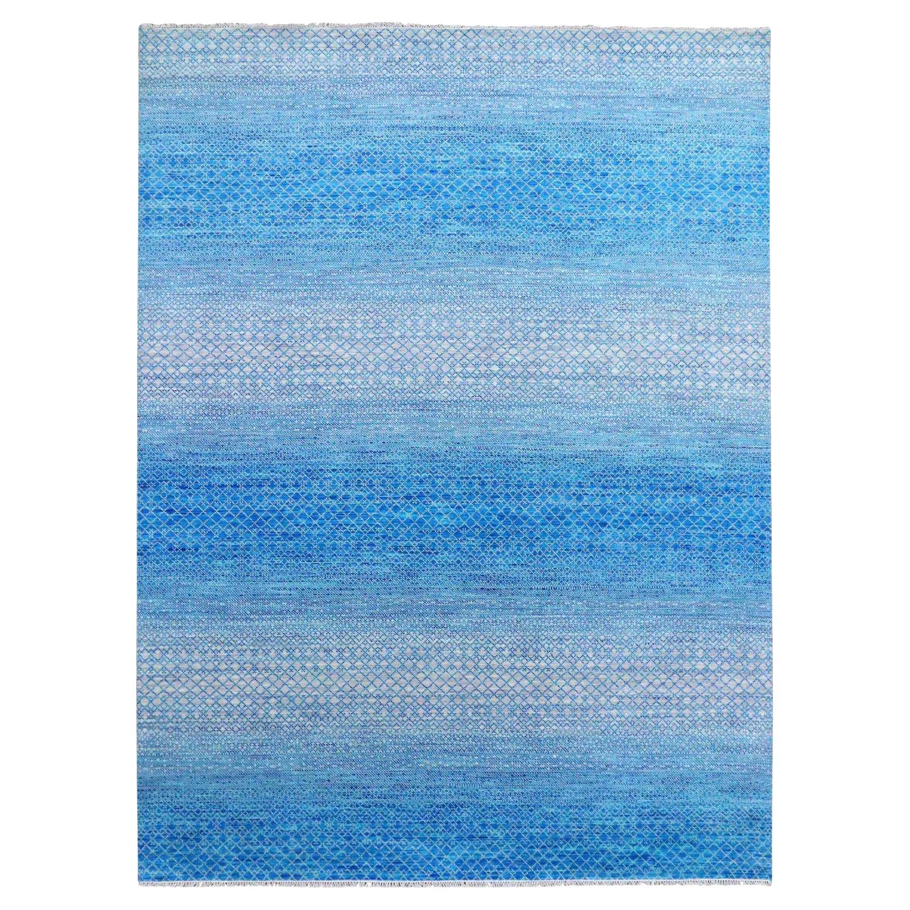 9
1 "x12
2" Blauer handgeknüpfter Chiaroscuro Collection
S Orientteppich aus reiner Wolle