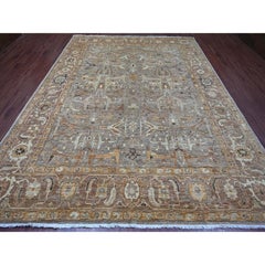 9'1"x12'2" Fossil Gray Peshawar with Bijar Garus Design Hand Knotted Wool Rug