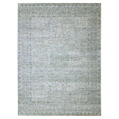 9'1"x12'2" Stone Blue Mamluk Design 14th Century Influence Hand Knotted Wool Rug