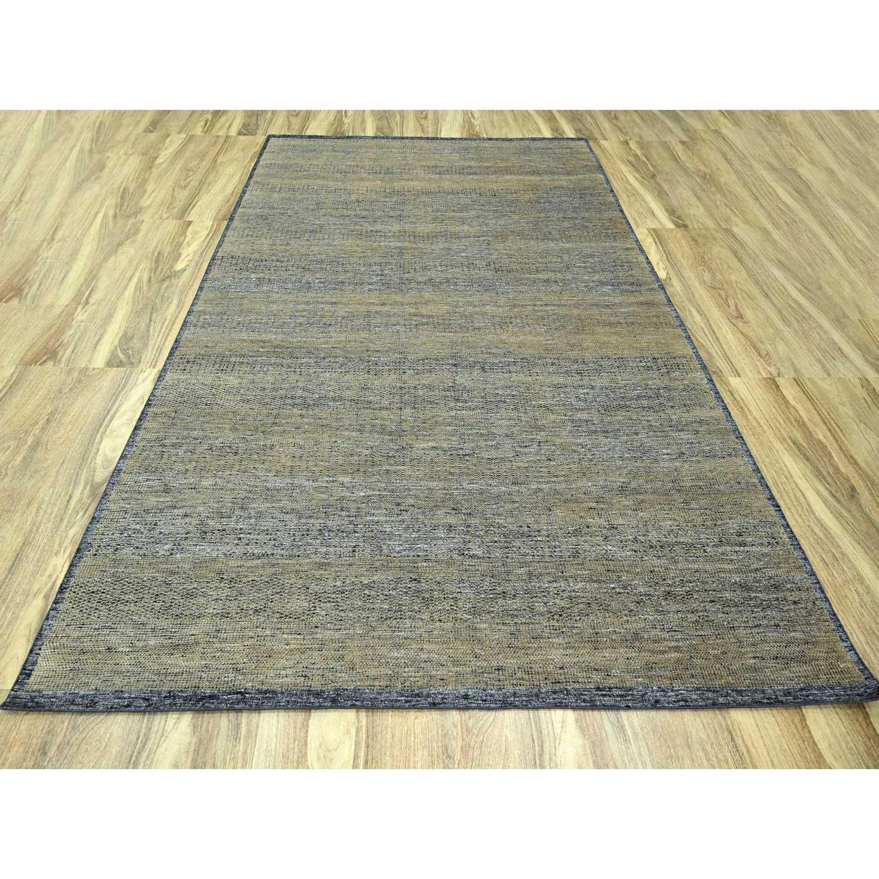 Nero antracite e marrone miele, Design/One con orditi a vista, 100% lana, annodato a mano, Tappeto orientale
Materiali primari: Lana
Lattice: No Pile 
altezza: 0,25 pollici
Stile: Contemporaneo
Colore primario: Marrone
Colori secondari: Nero