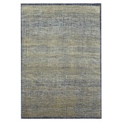 9'1"x12'3" Brown with Black Oxidized Grass Design Hand Knotted Wool Oriental Rug