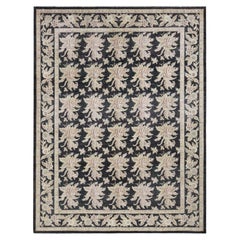9'1"x12'4" Black, Dense Weave, Fine Peshawar Hand Knotted Wool Oriental Rug