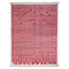 9'1"x12'5" Chilli Pepper Red Marmoucha With All Over Grid Design Oriental Rug