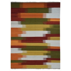 9'1"x12'6" Ivory, Hand Woven, Flat Weave Durie Kilim, 100% Wool, Oriental Rug